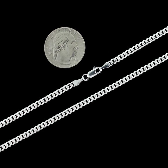 Real 925 SOLID Sterling Silver 3.5mm Miami Cuban Link Chain Necklace 20" inch - Picture 3 of 6